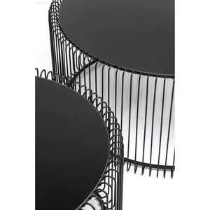 Comparateur de prix : Tables basses rondes Wire set de 2 noires Kare Design TU