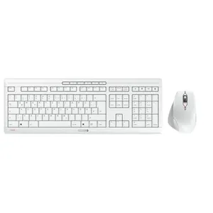 Ensemble clavier et souris sans fil - CHERRY - STREAM DESKTOP - QWERTZ - 2,4 GHz - Gris clair