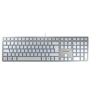 Clavier CHERRY KC 6000 SLIM - Avec fil - USB - QWERTZ - Argent