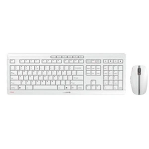 Clavier et souris sans fil - CHERRY - STREAM DESKTOP RECHARGE - Rechargeable - Silencieux - Blanc-Gris pas cher