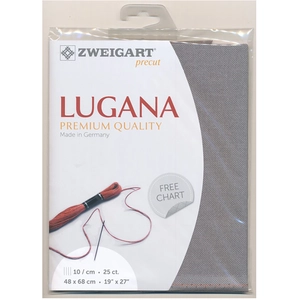 Zweigart Toile à broder Lugana 10 fils/cm 25 ct 48 x68 cm Bleu Gris pas cher