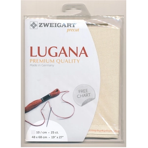 Zweigart Toile à broder Lugana 10 fils/cm 25 ct 48 x68 cm Crème