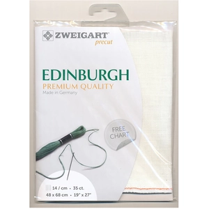 Zweigart Toile à broder Edinburgh 14 fils/cm 35 ct 48 x68 cm Blanc pas cher