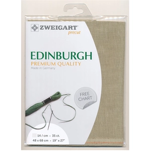 Zweigart Toile à broder Edinburgh 14 fils/cm 35 ct 48 x68 cm Sable