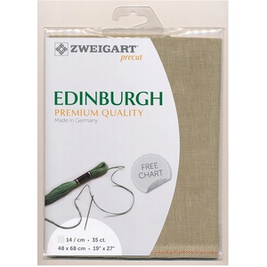 Zweigart Toile à broder Edinburgh 14 fils/cm 35 ct 48 x68 cm Lin Jaune Gris