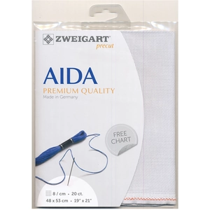 Zweigart Toile à broder Aïda 8 pts/cm 20 ct 48 x 53 cm Gris PerleVendu paramazon