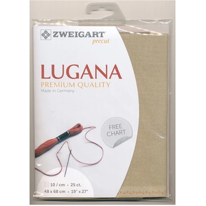 Zweigart Toile à broder Lugana 10 fils/cm 25 ct 48 x68 cm Moka clair