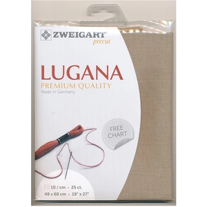 Zweigart Toile à broder Lugana 10 fils/cm 25 ct 48 x68 cm Marron clair