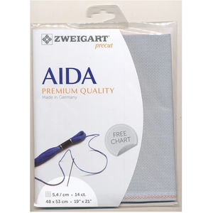 Zweigart Toile à broder Aïda 5.4 pts/cm 14 ct 48 x 53 cm Bleu cielVendu paramazon