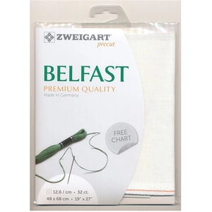Zweigart Toile à broder Belfast 12.6 fils/cm 32 ct 48 x68 cm Écru