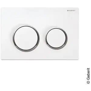 Comparateur de prix : Plaque de commande blanche - chromée/brillante - Oméga 20 - Geberit
