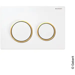 Geberit Plaque de déclenchement OMEGA20 GEBERIT, blanc doré (115.085.KK.1) pas cher