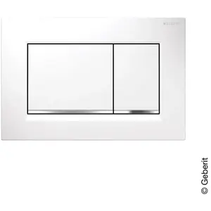 Comparateur de prix : Plaque de déclenchement - Geberit - Sigma 30 - Blanc - Chromé - 410 g