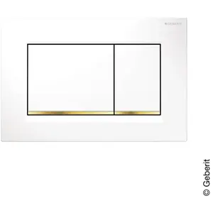 Comparateur de prix : Plaque de commande WC GEBERIT Sigma30 double touche: blanc, doré