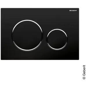 Comparateur de prix : Geberit Plaque de commande WC Sigma20 double touche: noir, chromé brillant