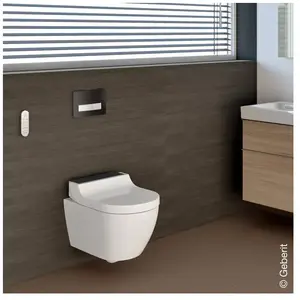 Comparateur de prix : Wc complet suspendu lavant Geberit aquaclean Tuma Comfort - Noir / Verre Geberit