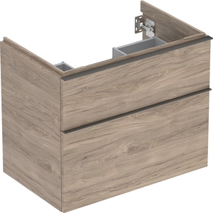Geberit Icon Wastafel Onderkast Twee Laden 75Cm Noten Hickory pas cher