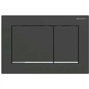 GEBERIT OMEGA30 - PLAQUE DE DÉCLENCHEMENT, NOIR MAT - CHROME BRILLANTVendu paramazon