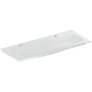 Geberit - iCon lavabo pour meubles, 2 trous pour robinetterie, sans