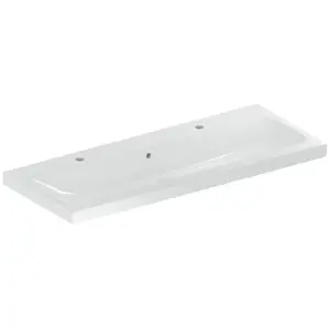 Geberit iCon Light lavabo, 120 cm x 48 cm, avec 2 trous pour