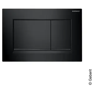 Plaque de commande WC GEBERIT Sigma30 double touche: noir, noir mat TU pas cher