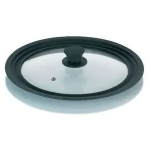 Couvercle en verre silicone KELA - Adaptable 28/30/32 cm - Noir pas cher