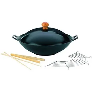 Kela Wok en fonte 36 cm avec couvercle - 77943 77943 pas cher