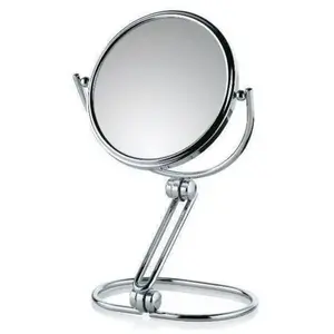 KELA Miroir grossissant x5 Safia Ø14 cm sur pied - Métal - Chromé