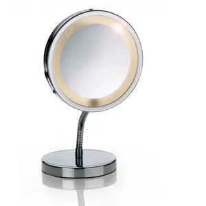 Kela Miroir Grossissant Lumineux sur Pied Lola - x3 - LED - Métal - Gris - 60cm x 15cm pas cher