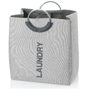 Sac à linge KELA Palma - 50 x 29 x 54 cm - Gris rocher pas cher