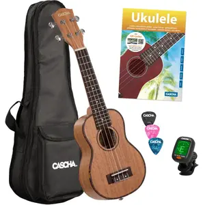 Comparateur de prix : Cascha Hh 2027 Premium Mahogany Pack Ukulélé Soprano (4 Langues)