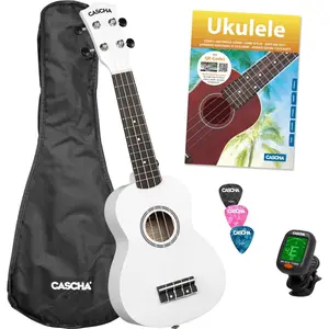 Cascha Hh 3975 Set Ukulélé Soprano Tilleul Blanc (4 Langues)Vendu paramazon