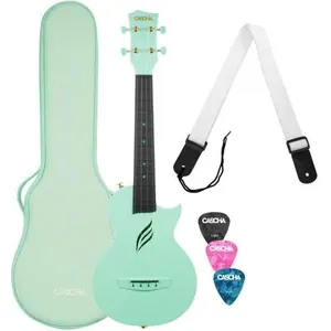 Comparateur de prix : Cascha Hh 2287 Set Ukulélé Concert Fibre De Carbone Vert Menthe