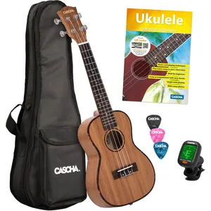 Comparateur de prix : Cascha HH 2036 GB Premium Mahogany pack débutant ukulélé concert (en a...