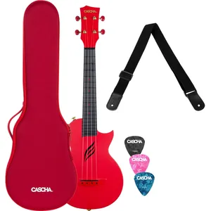 Comparateur de prix : Cascha Hh 2280 Set Ukulélé Concert Fibre De Carbone Rouge