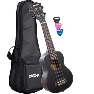 Comparateur de prix : Cascha Hh 2262l Premium Mahogany Set Ukulélé Soprano Noir Pour Gaucher