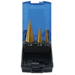 BGS TECHNIC Jeu de forets étagés nitrure de titane Ø 4 - 30 mm 3 pièces