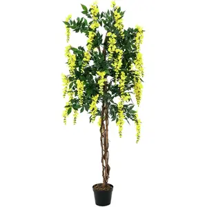 EUROPALMS Wisteria, plante artificielle, jaune, 150cm - ArbresVendu paramazon
