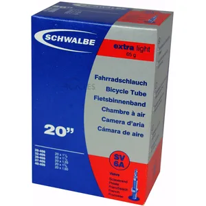Comparateur de prix : Chambre à air Schwalbe Superlight 40 mm Presta Valve SV6A 20 x 1,1 / 1,5
