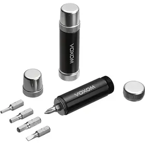 Voxom Outil Multifonction à Rouge à Lèvres WK47 - Précision et Polyvalence en Aluminium avec 5 Embouts Interchangeables pas cher