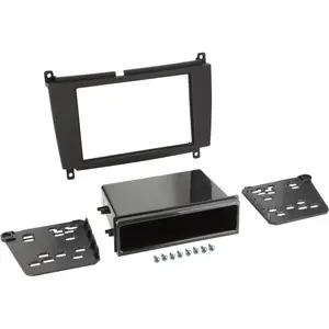 ACV Adnauto - Facade autoradio 2Din compatible avec Mercedes clk W209 A209 04-10 Avec vide poche - Noir pas cher
