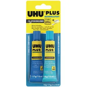 Comparateur de prix : UHU Colle à 2 composants plus adhérence rapide, tube de 35 g