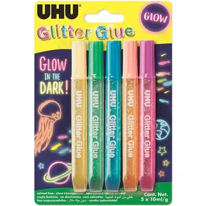 Comparateur de prix : UHU GLITTER GLUE Glow in the dark 5x10ml