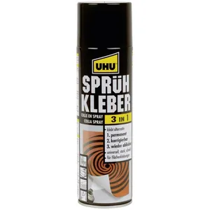 Comparateur de prix : UHU - Colle aérosol 3 en 1, décollable, boîte de 500 ml