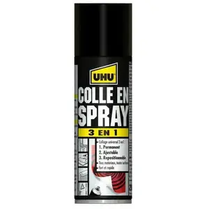 Comparateur de prix : Uhu Colle Universelle En Spray 3 En 1 : Permanent, Ajustable, Repositionnable, 200ml