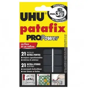 Adhésif - UHU - Patafix Propower - 21 pastilles - Ultra-résistant - Détachable et repositionnable pas cher
