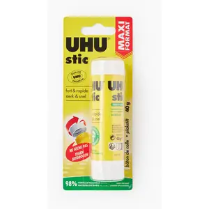 Comparateur de prix : UHU Stic - Bâton de colle sans solvants, blanche, stic de 40g