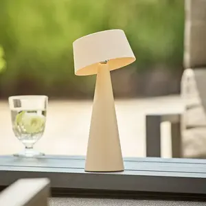 Sigor Lampe à poser LED rechargeable Solino, beige, solaire/USB, 26 cm... pas cher