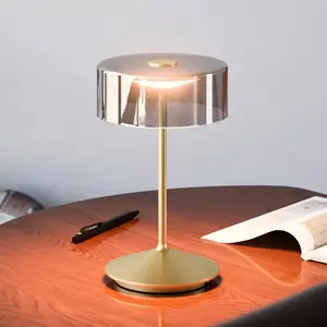 Comparateur de prix : Sigor Lampe de table LED rechargeable Numotion, or, verre, IP54, inten...