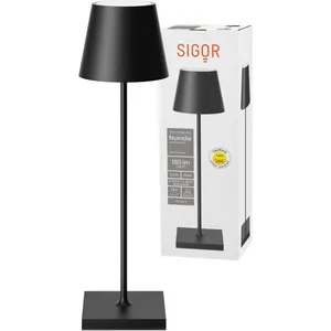 Comparateur de prix : Sigor Lampe de table LED rechargeable Nuindie, USB-C, noir, IP54, inte...